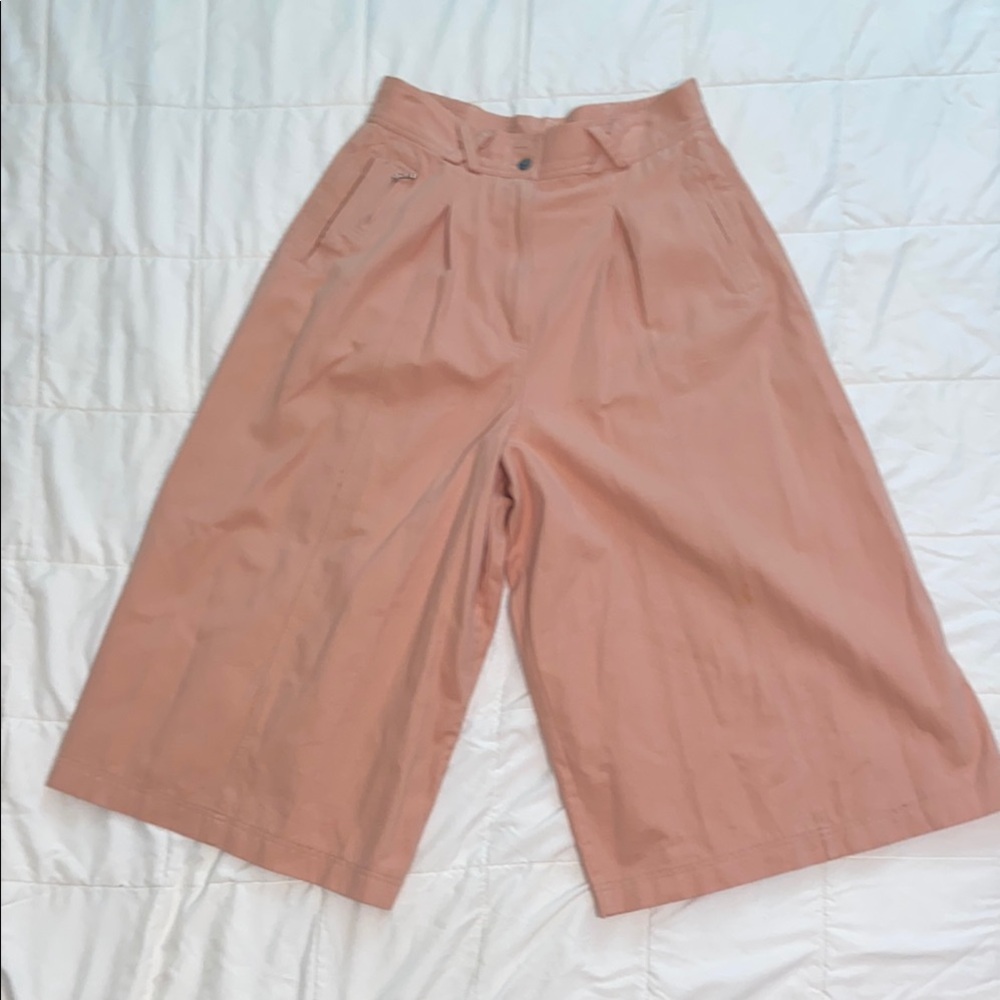 Trendy Wide-Leg Tan Culottes